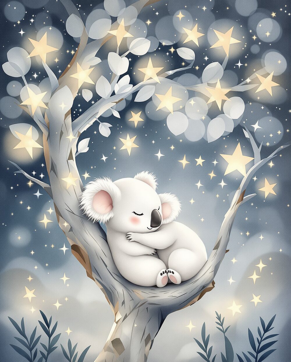 Sleepy Koala · magical art print by Little Poppin