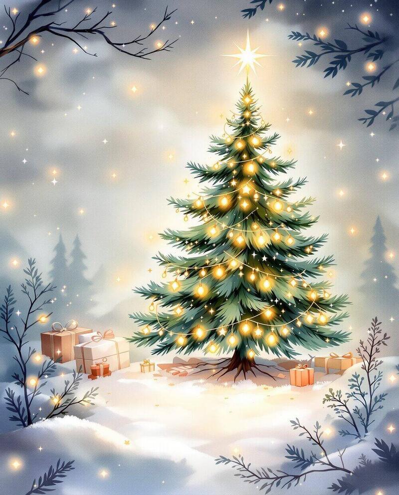 The Christmas Tree · magical art print by Little Poppin