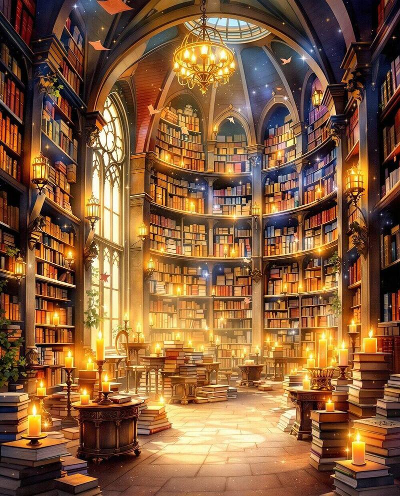 The Enchanted Library · magical academia print