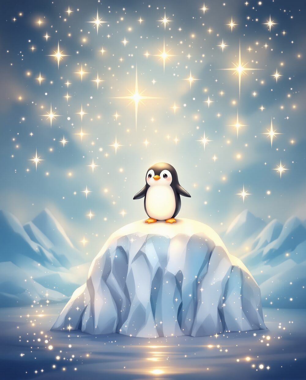 Little Penguin · magical art print by Little Poppin