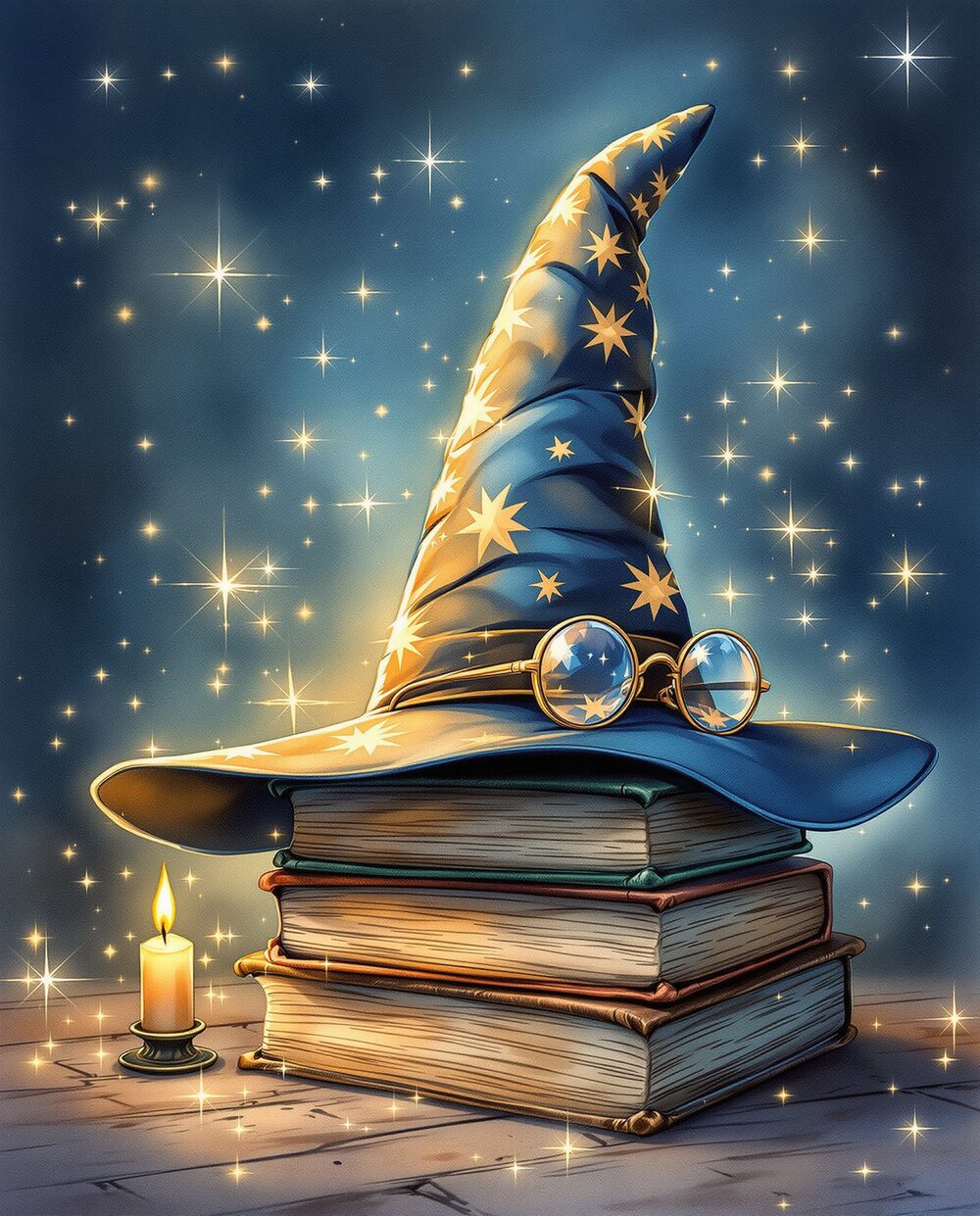 The Wizard's Hat · magical art print by Little Poppin