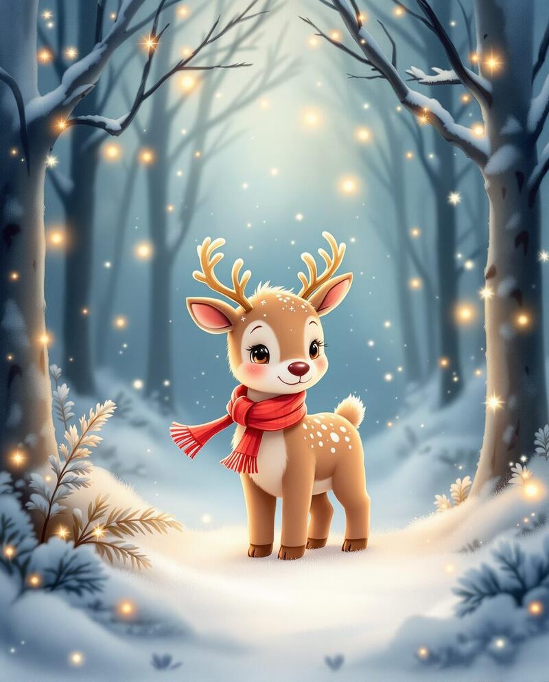 Little Reindeer · magical art print by Little Poppin