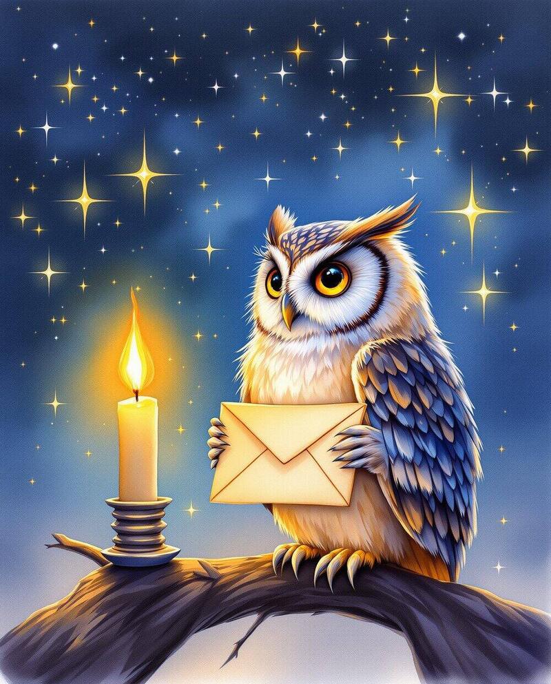 Owl Post · magical art print by Little Poppin