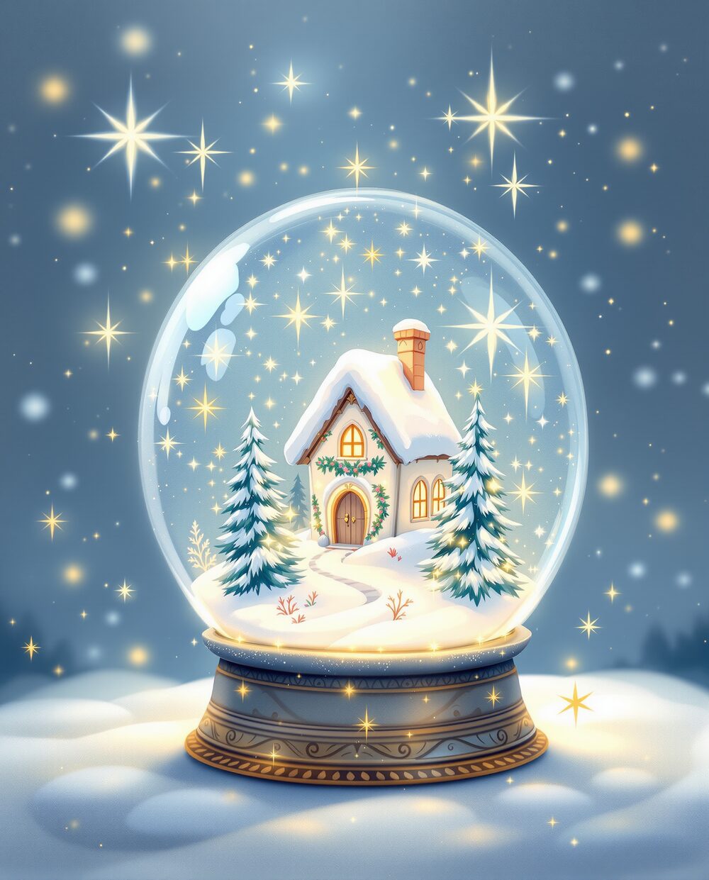 The Snow Globe · magical art print by Little Poppin