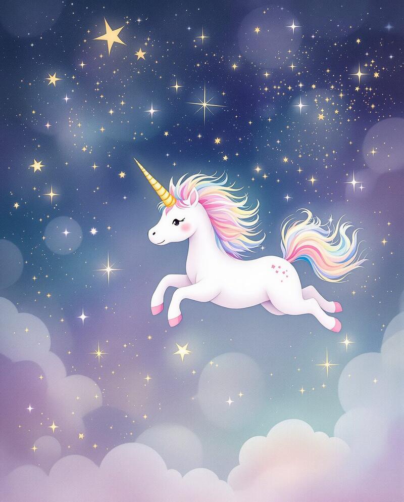 Unicorn Dreams · magical art print by Little Poppin