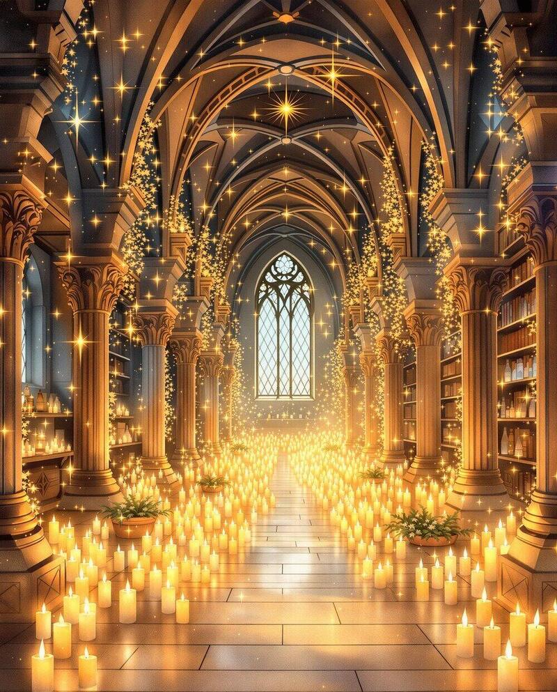 Floating Candles · magical art print by Little Poppin