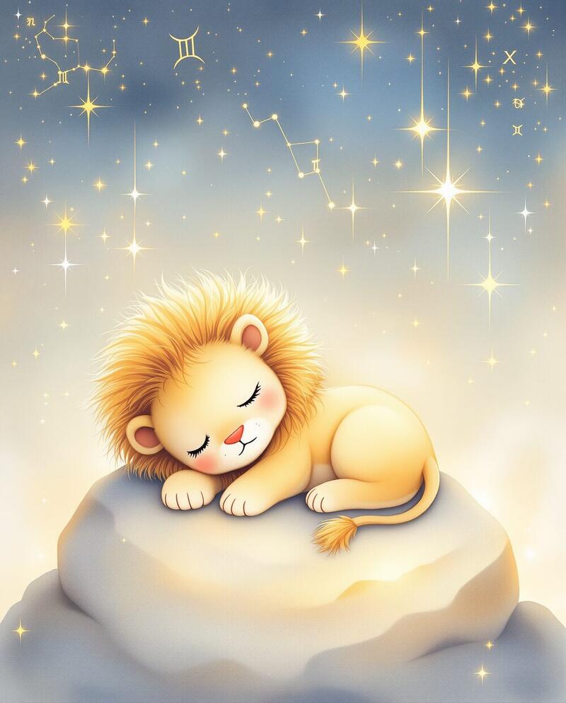 Little Leo · star sign nursery print