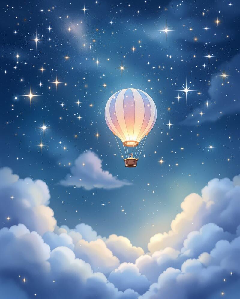 Hot Air Balloon Dreams · magical art print by Little Poppin