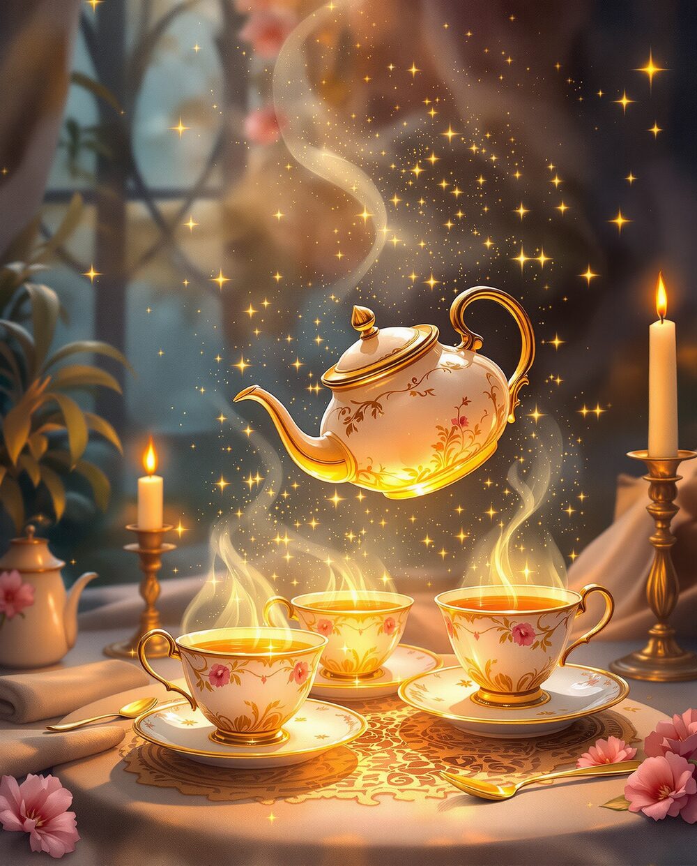 The Enchanted Tea Party · magical art print by Little Poppin