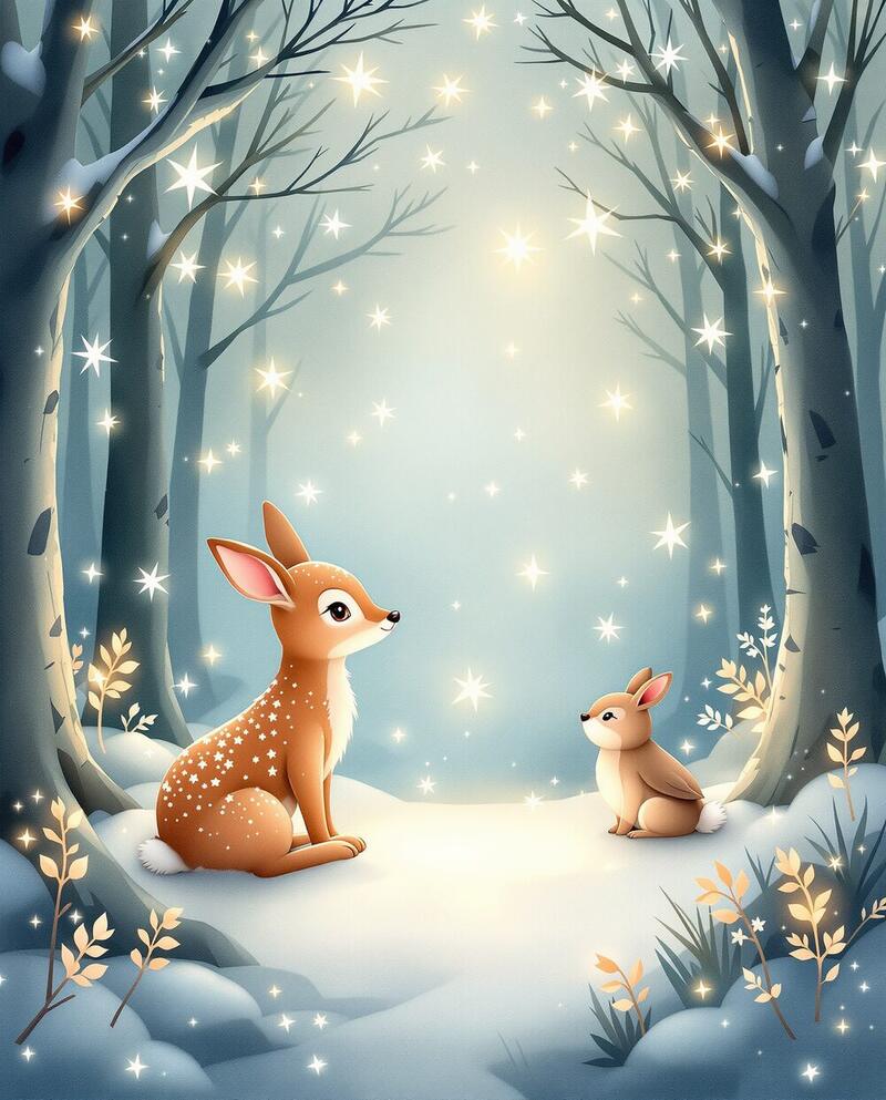 Silent Snowfall · magical art print by Little Poppin