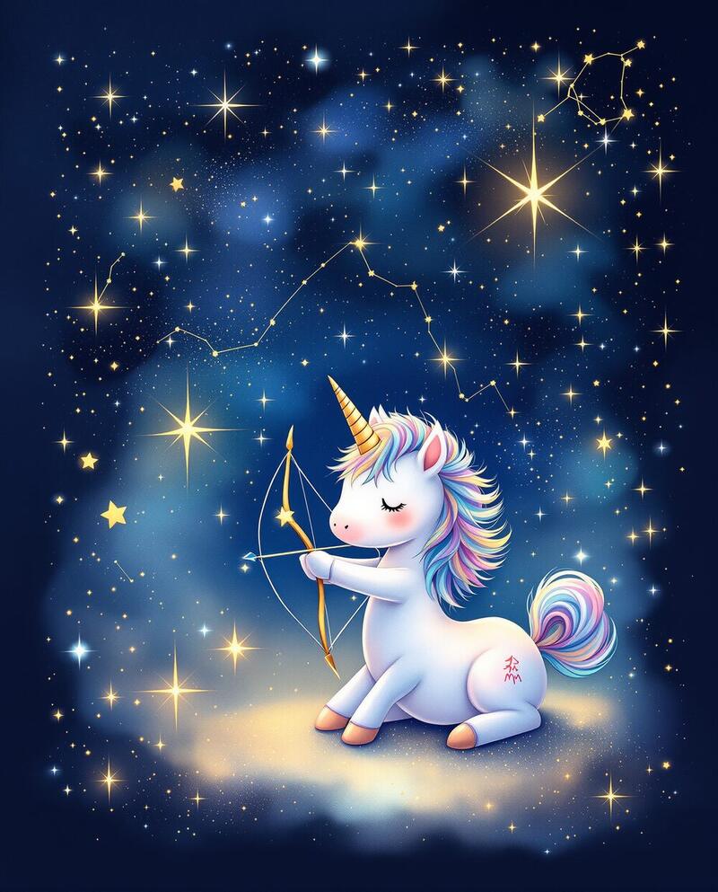 Little Sagittarius · 22 Nov – 21 Dec · magical art print by Little Poppin