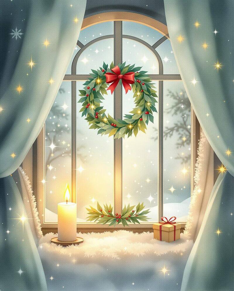 The Candlelit Window · magical art print by Little Poppin