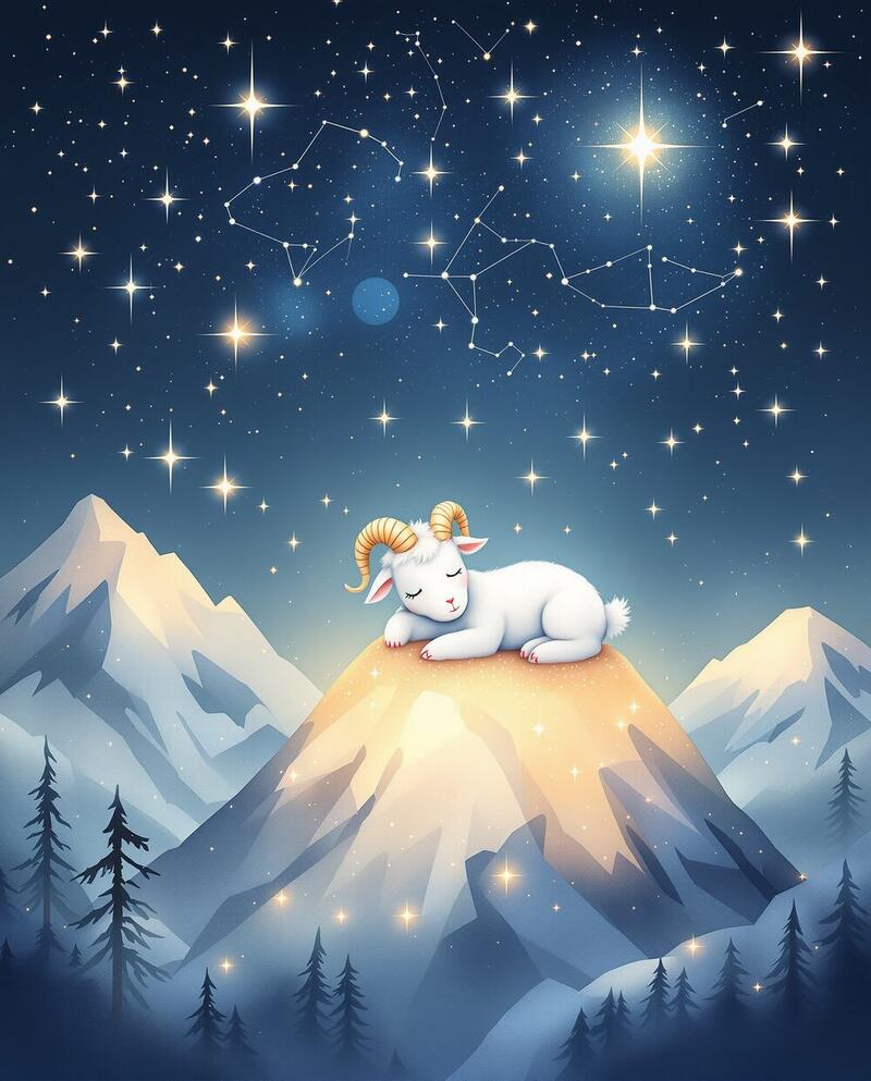Little Capricorn · 22 Dec – 19 Jan · magical art print by Little Poppin