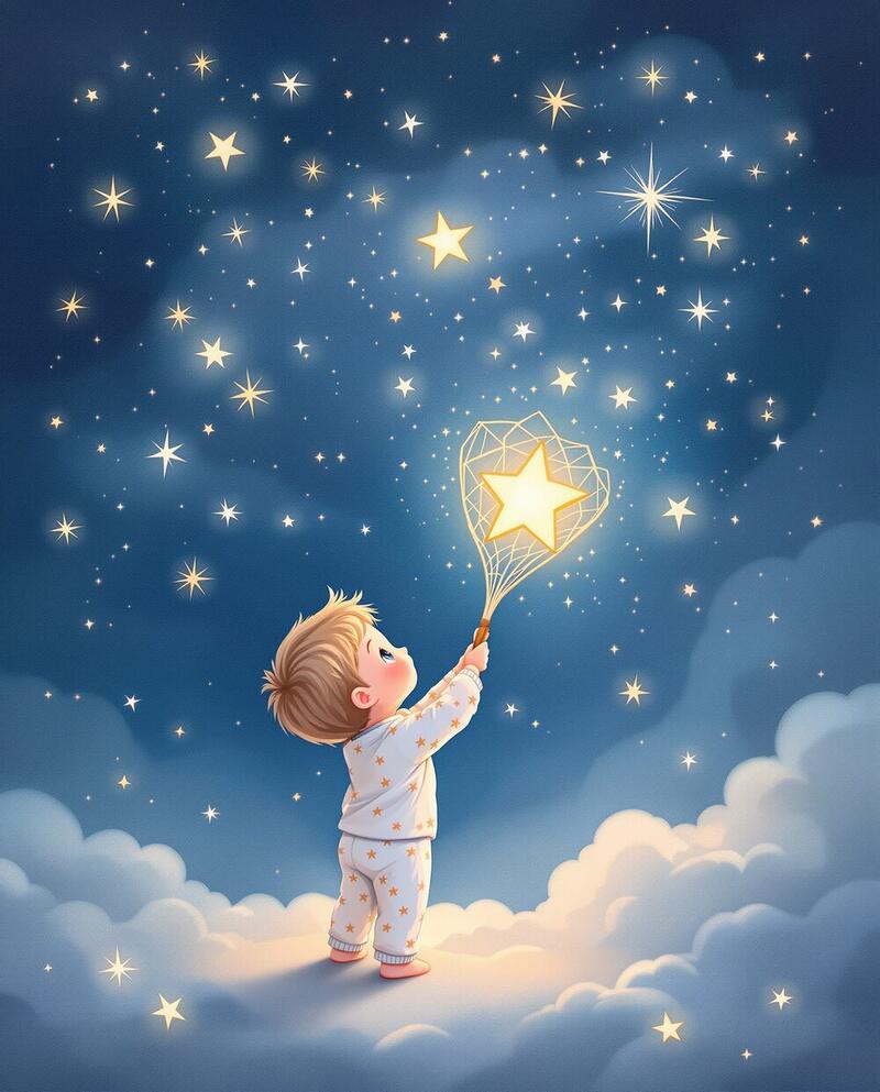 Star Catcher · magical art print by Little Poppin