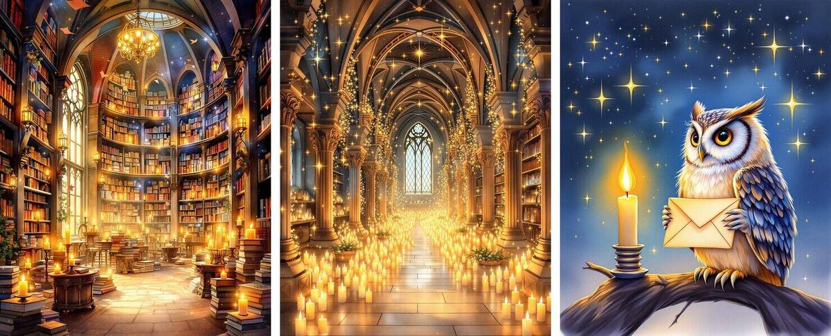 Magical Academia Set · gallery set of three magical art prints