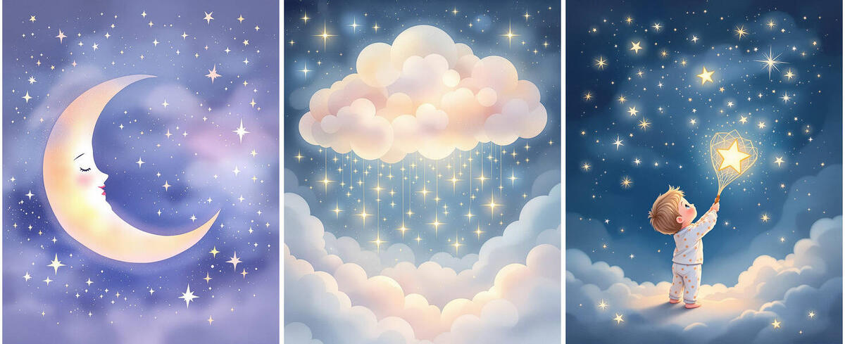 Night Sky Set · gallery set of three magical art prints